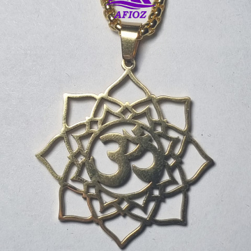 Om con flor loto dorado